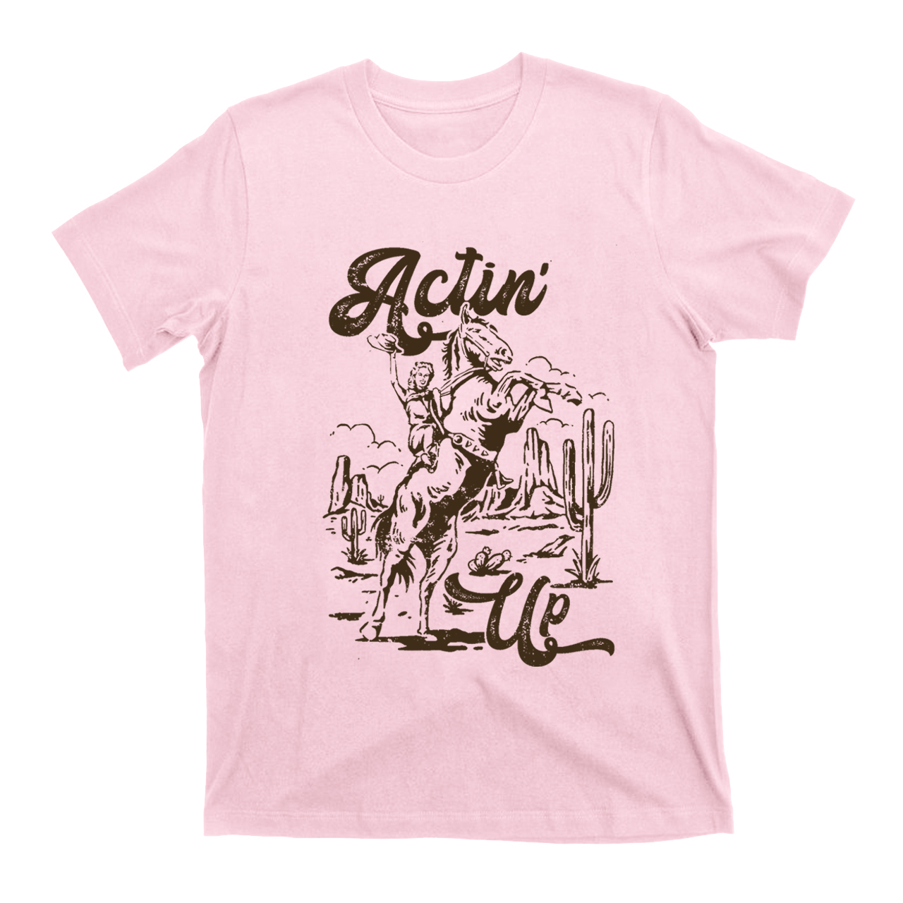 Cowgirl Celebrating Victory Actin T-shirts