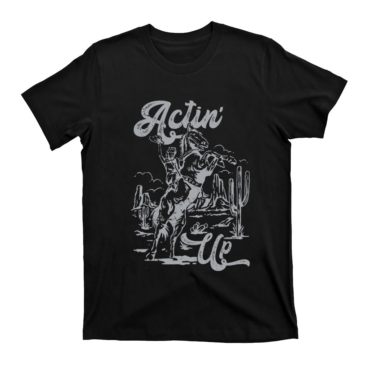 Cowgirl Celebrating Victory Actin T-shirts