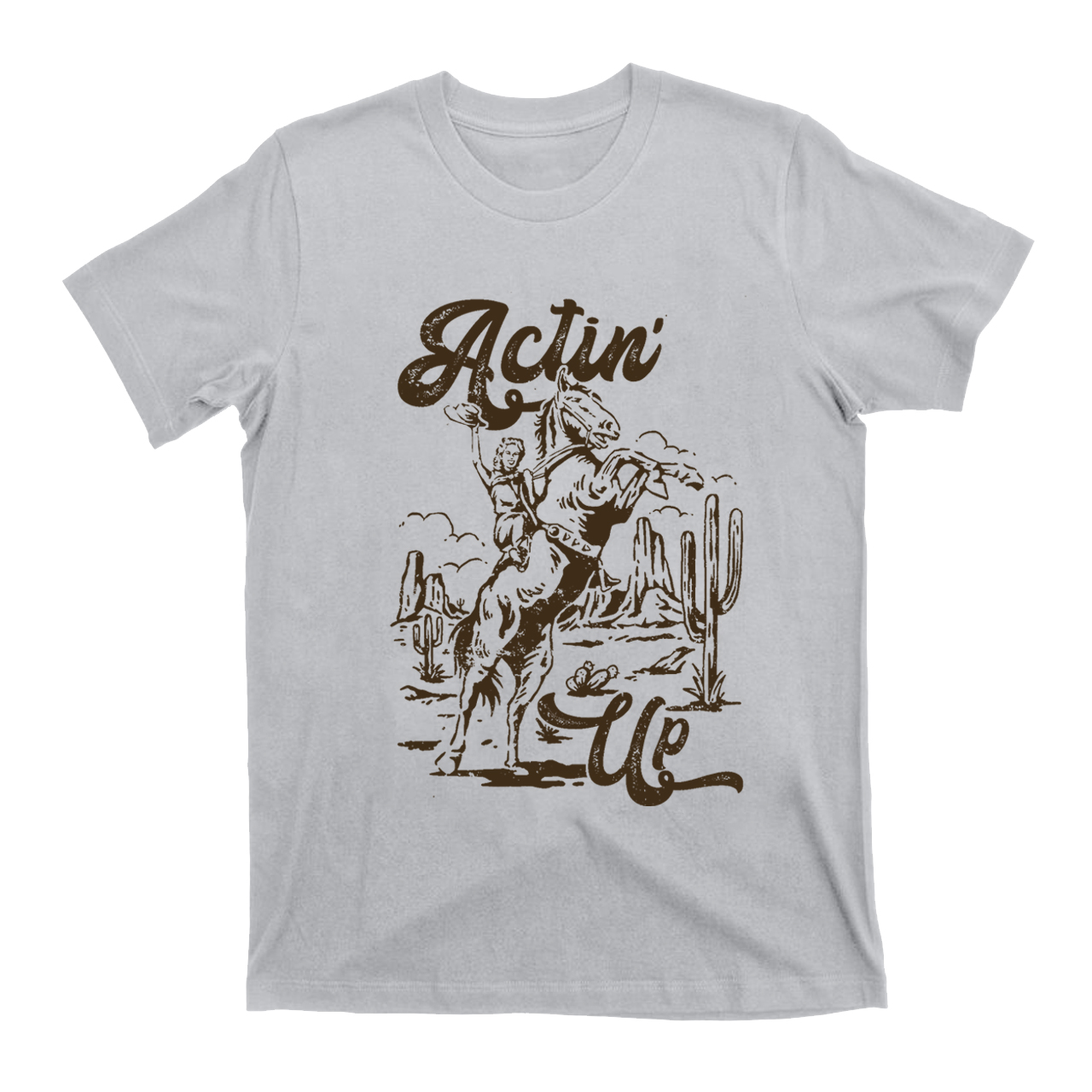 Cowgirl Celebrating Victory Actin T-shirts