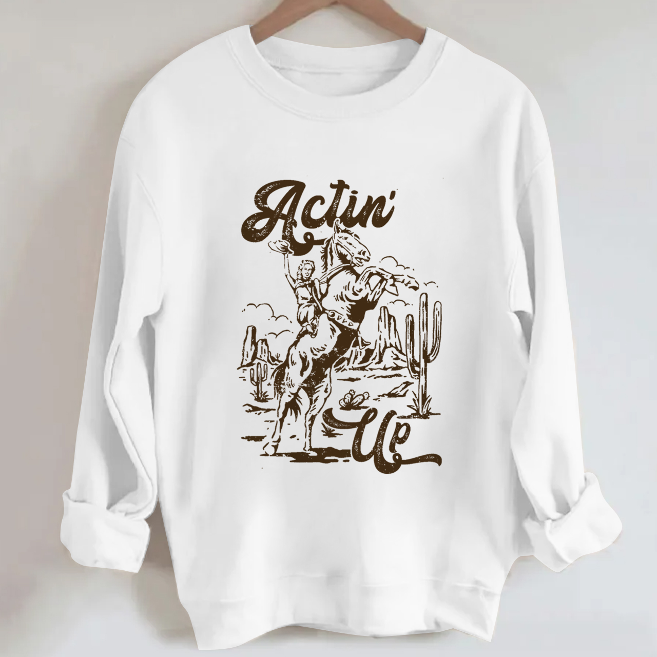 Cowgirl Celebrating Victory Actin Sweatshirt