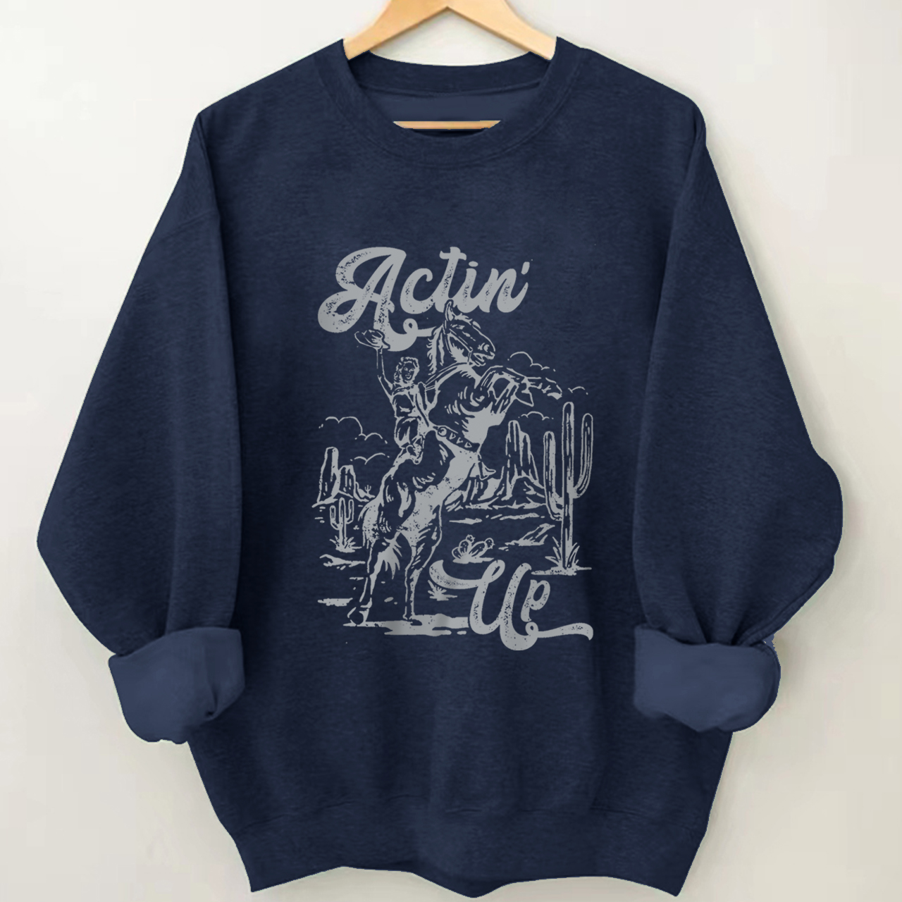 Cowgirl Celebrating Victory Actin Sweatshirt