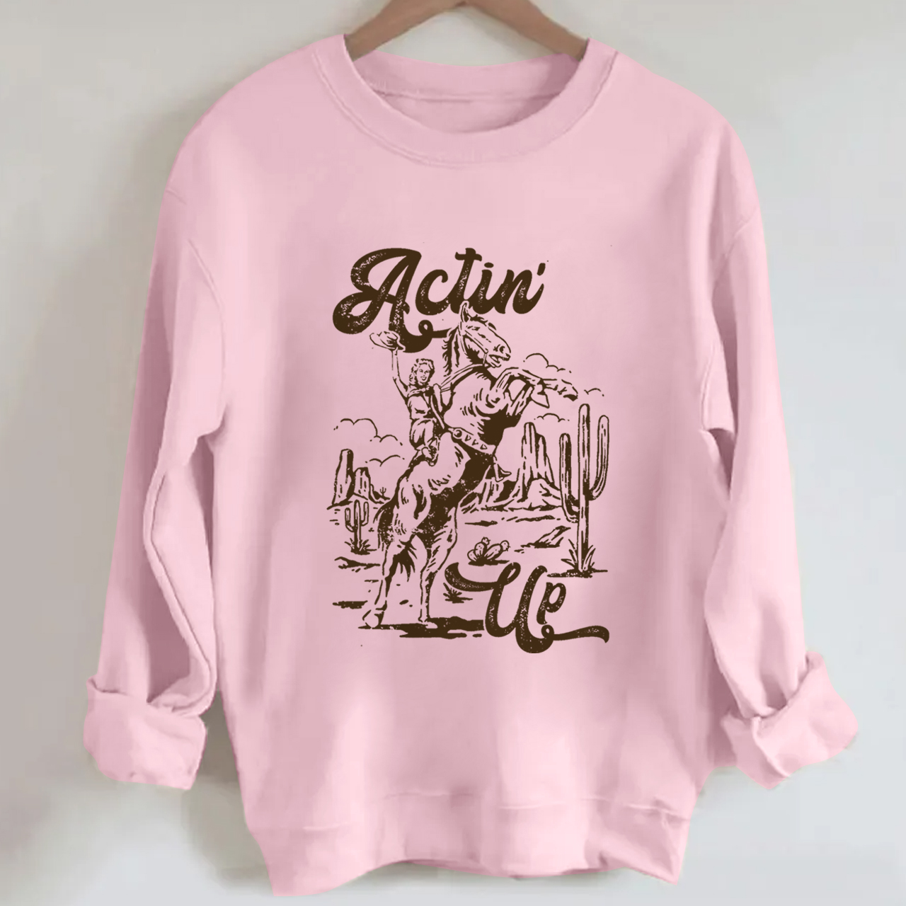 Cowgirl Celebrating Victory Actin Sweatshirt