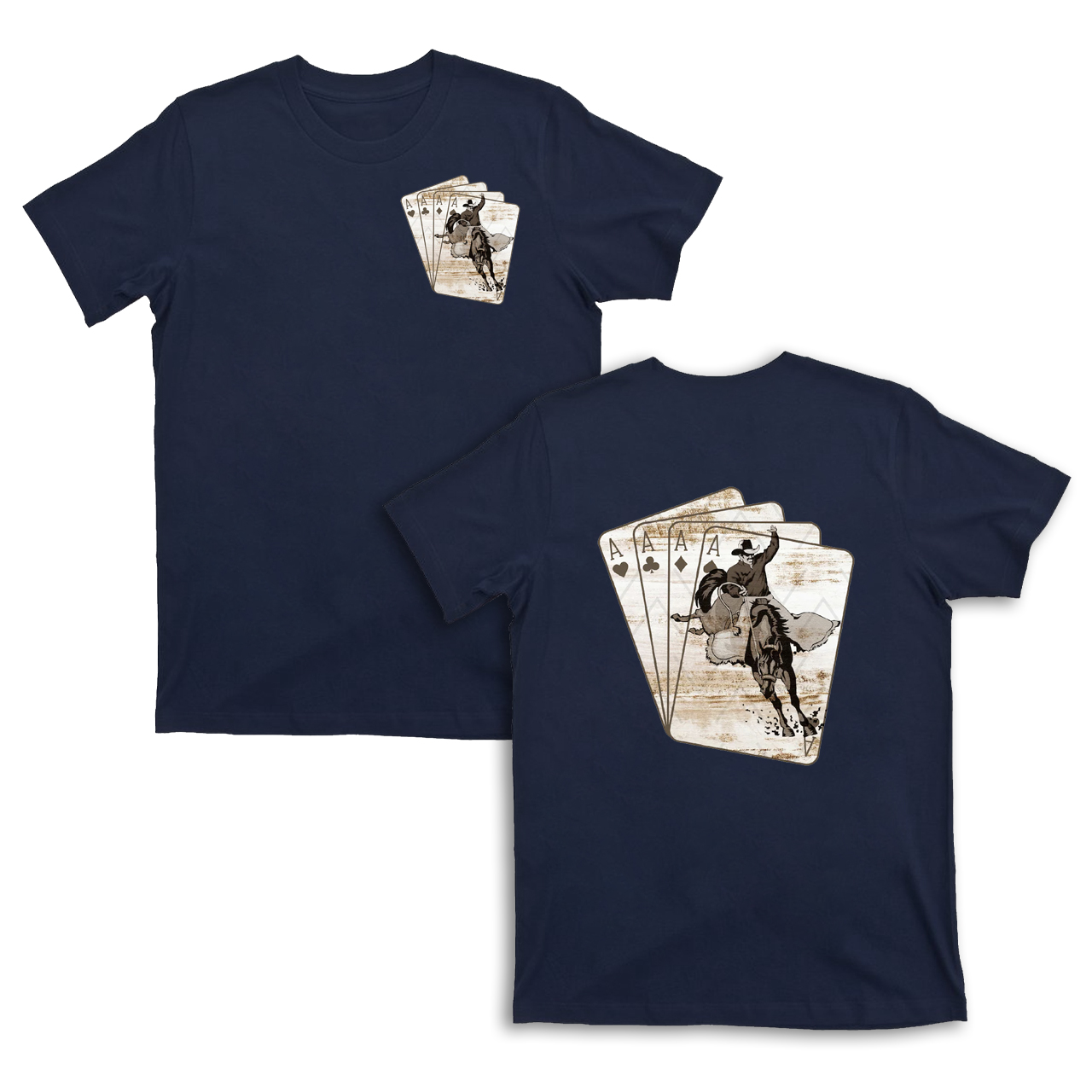 Cowboy Playing Card Double sided printing T-shirts