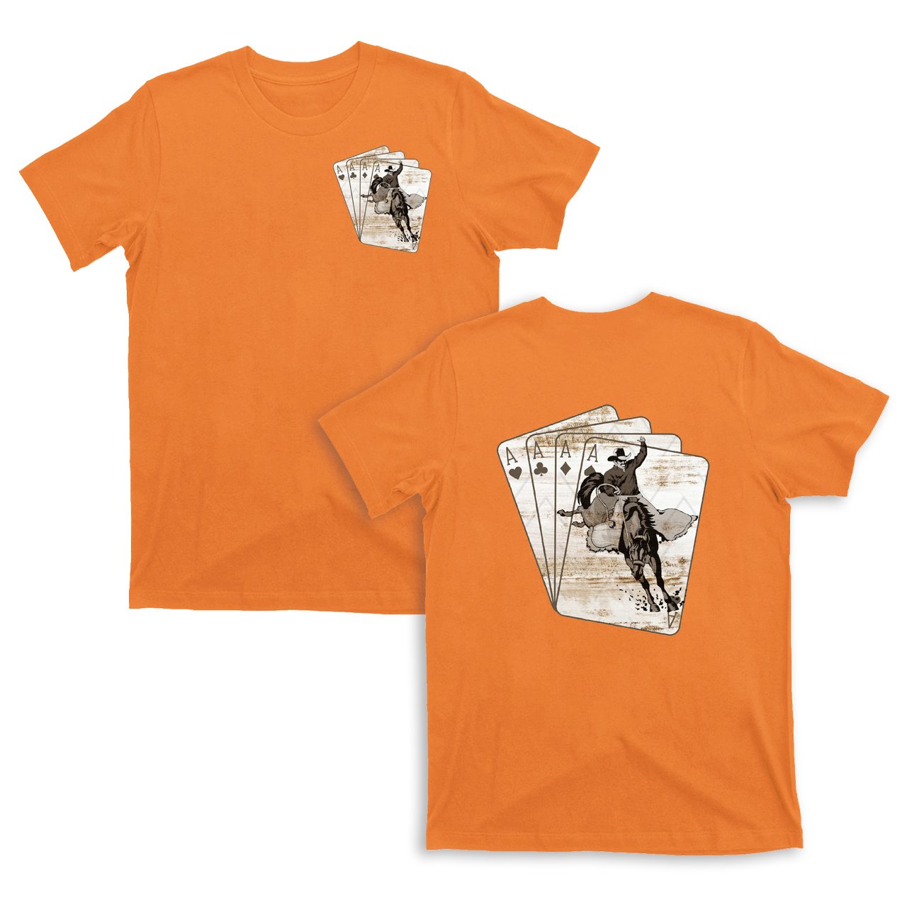 Cowboy Playing Card Double sided printing T-shirts