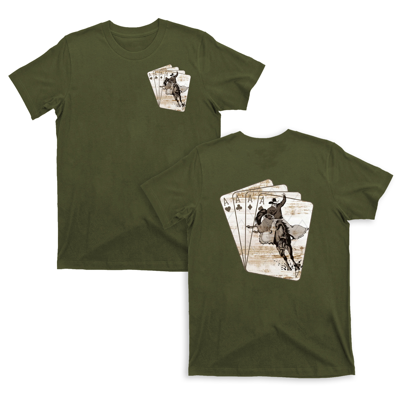 Cowboy Playing Card Double sided printing T-shirts