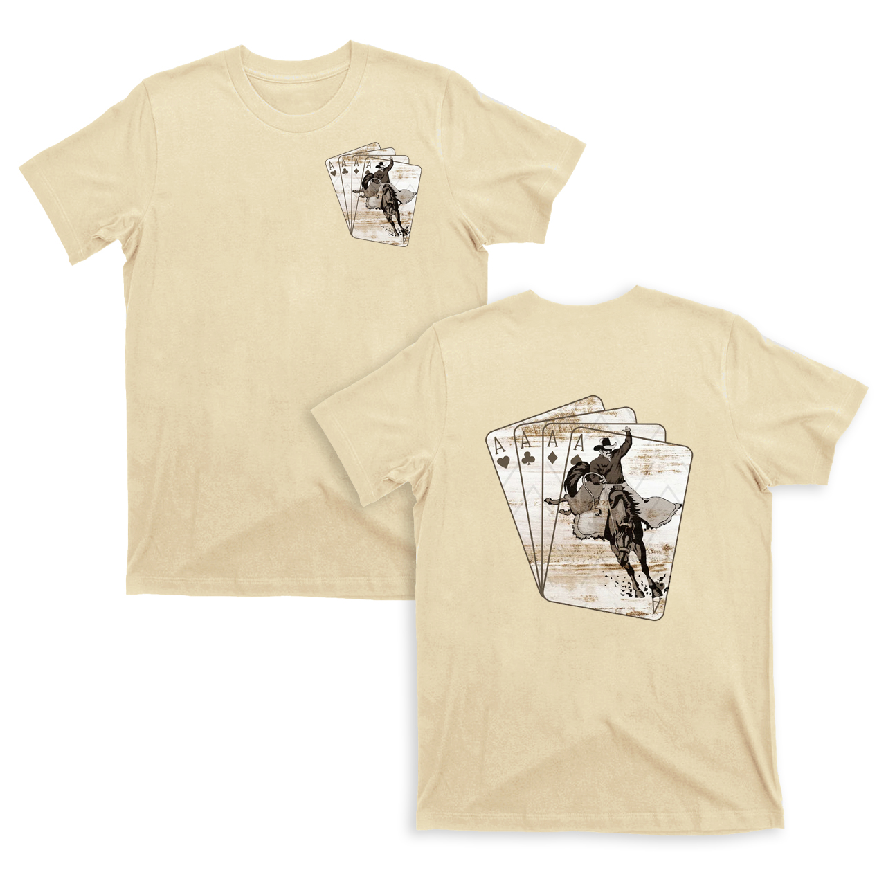 Cowboy Playing Card Double sided printing T-shirts