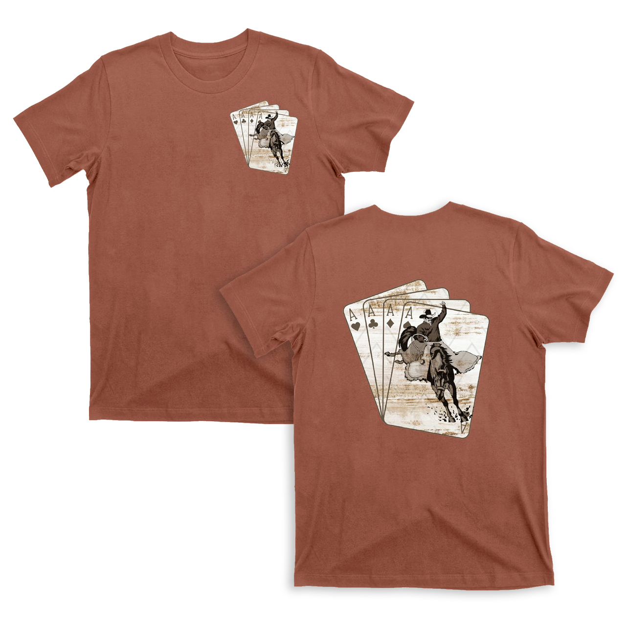 Cowboy Playing Card Double sided printing T-shirts
