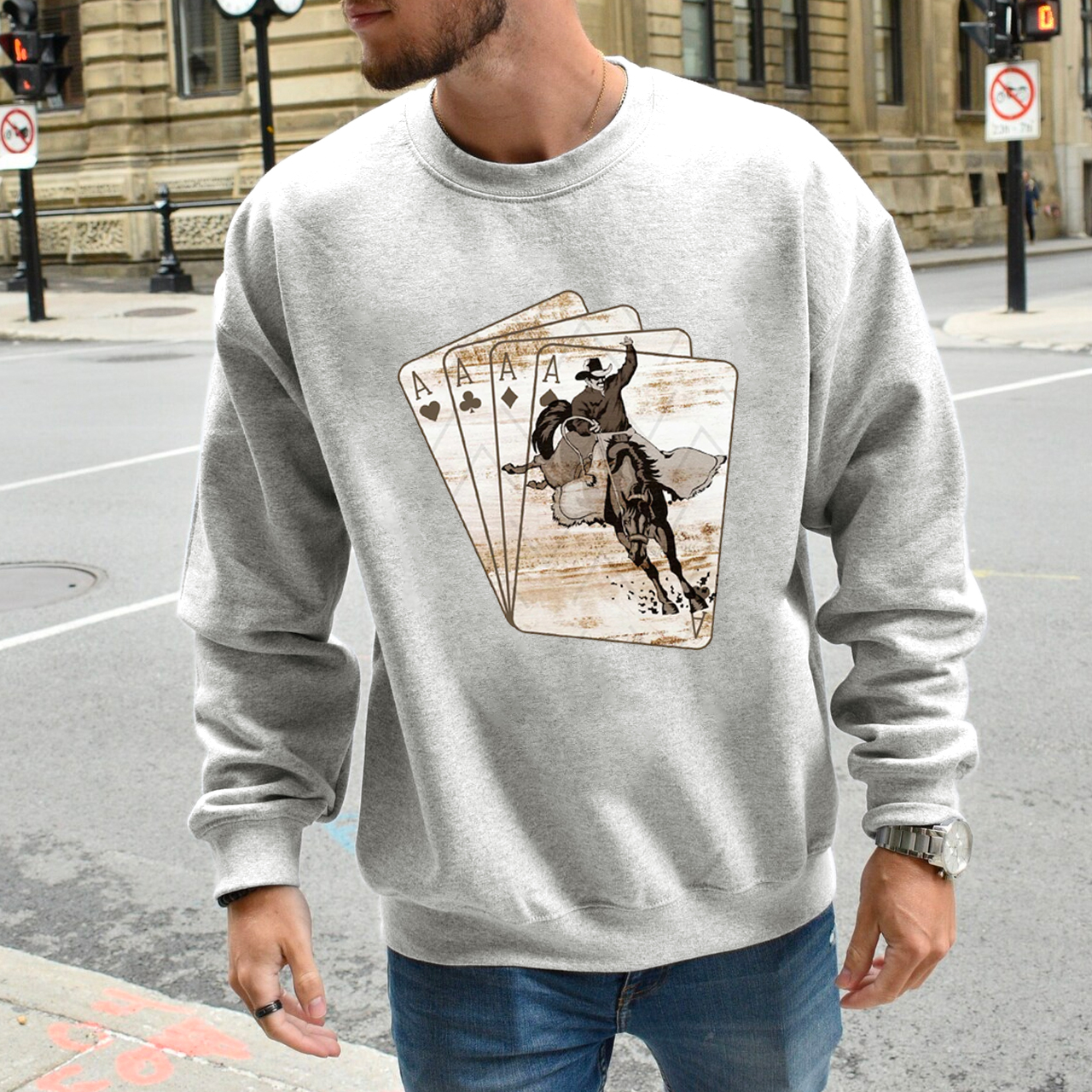 Cowboy Playing Card Sweatshirt