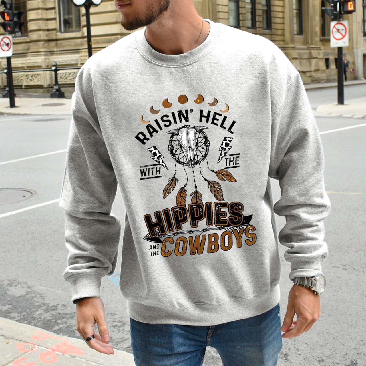 Raisin‘s Hell with the HIPPIES AND THE COWBOYS Sweatshirt