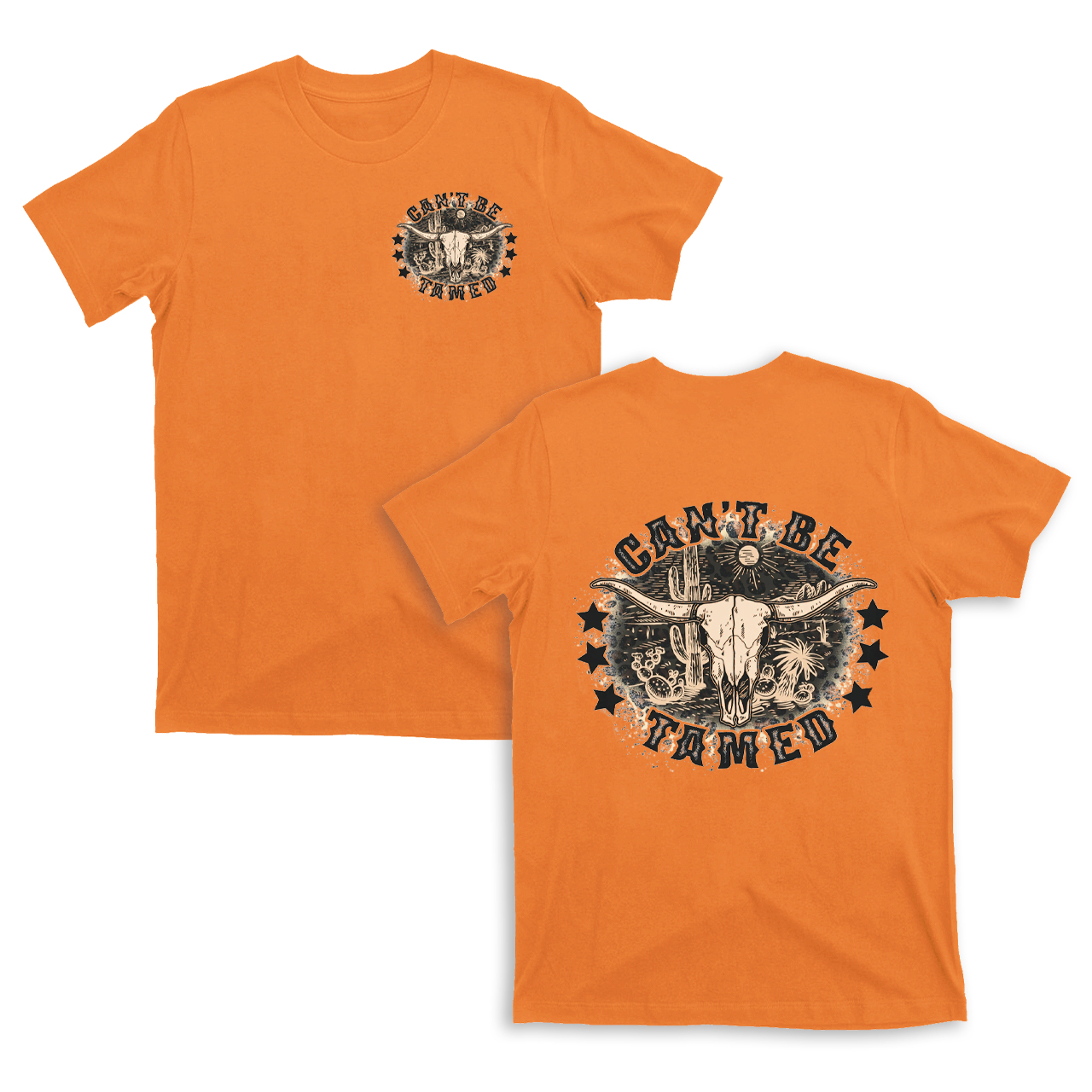 Leopard Print Skull Cow Can't Be Tamed T-Shirts