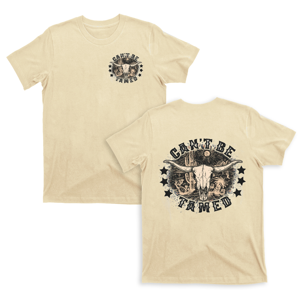 Leopard Print Skull Cow Can't Be Tamed T-Shirts