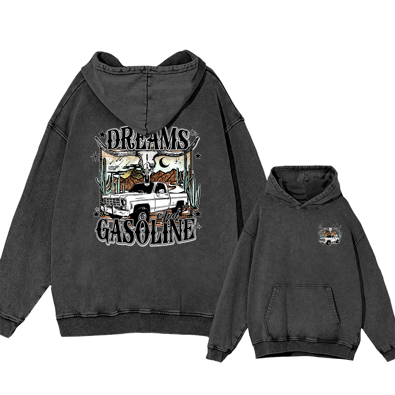 Runs on Dreams and Gasoline Country Cowboy  Hoodies