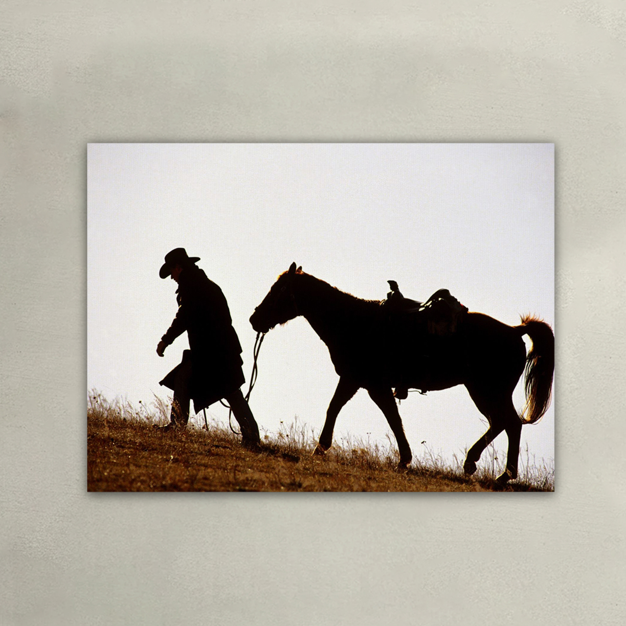Lonely Brave Cowboy Rider Canvas Wall Art