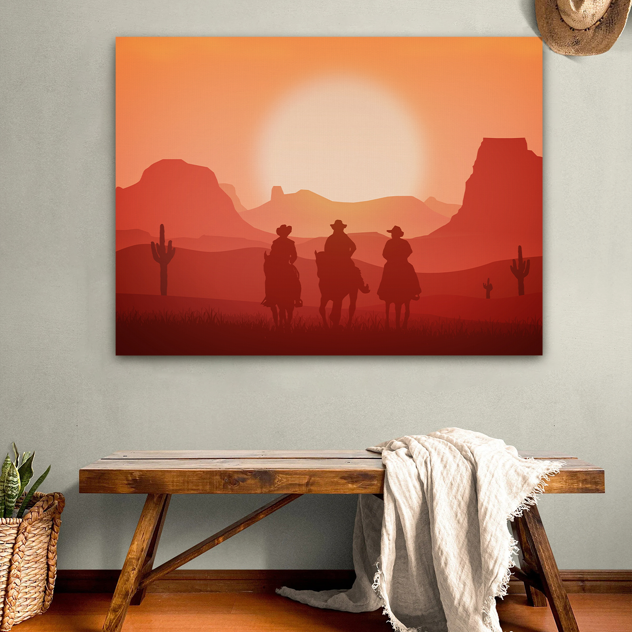 The Three Musketeers of the Western Cowboys Canvas Wall Art