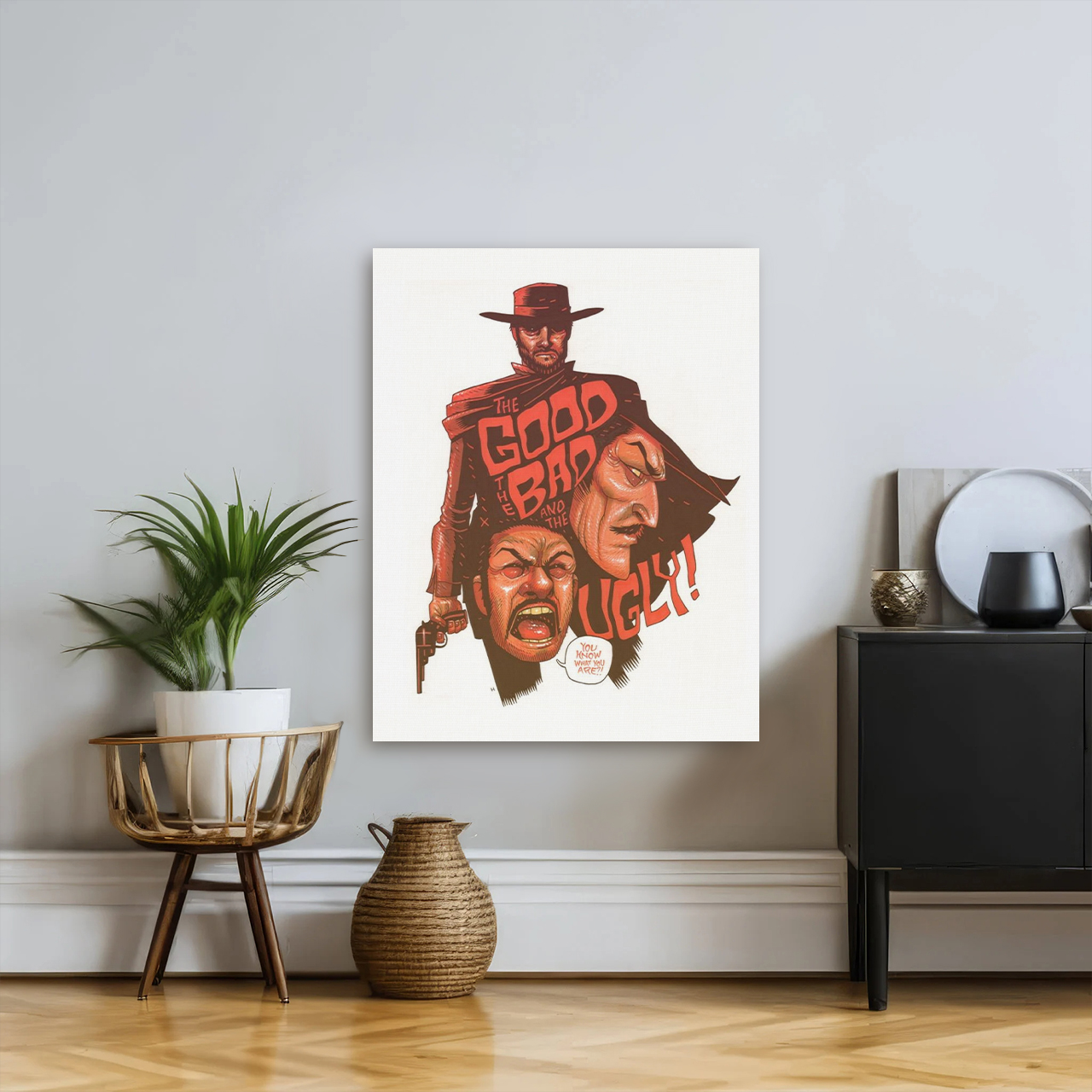 The Good The Bad The Ugly Cowboy Canvas Wall Art