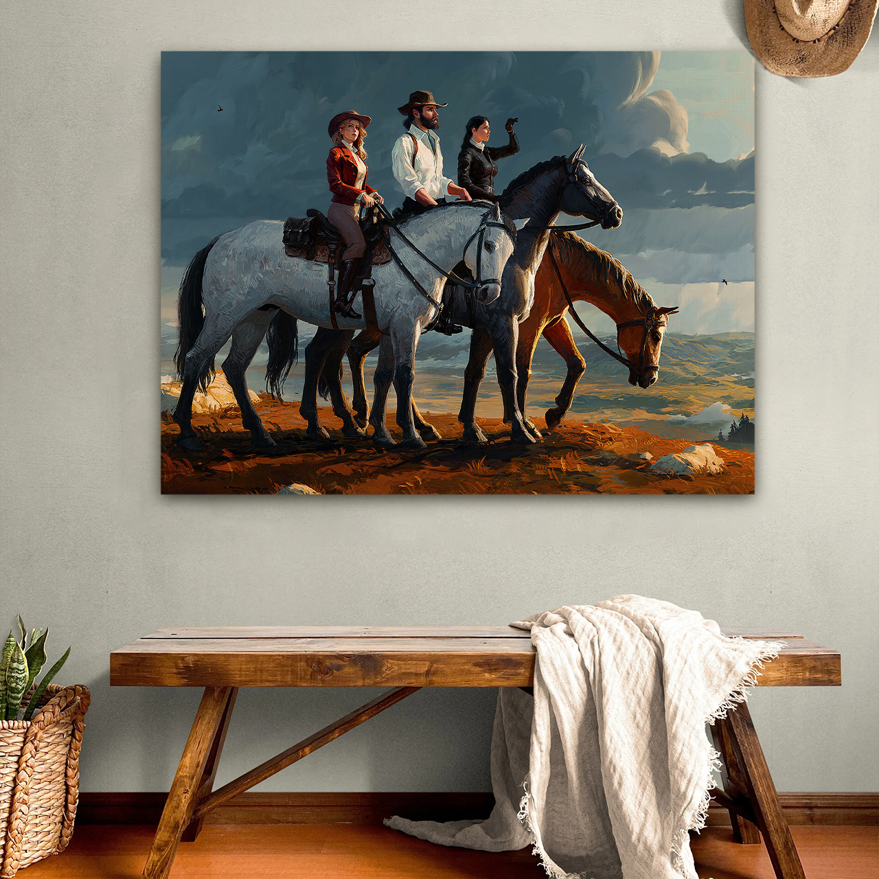 Cowboy Discover New Continents Canvas Wall Art