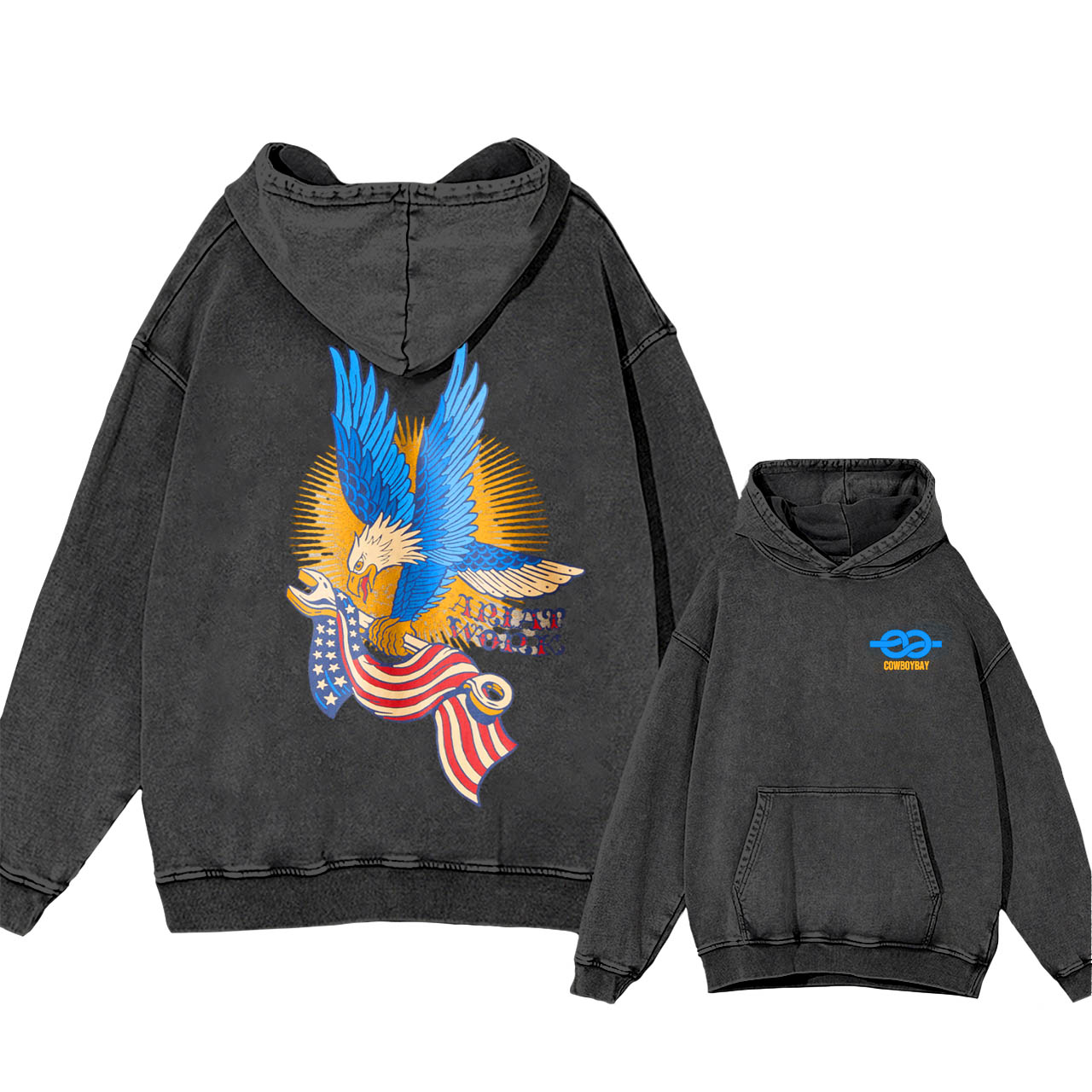 Rebar Victory Cowboybay Eagle Garment-Dye Hoodies