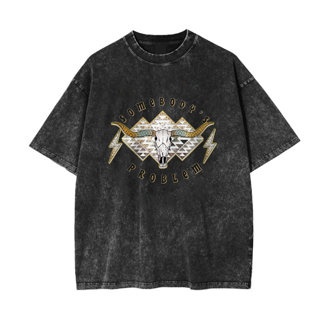 Boho Skull Somebody's Problem Garment-dye Tees