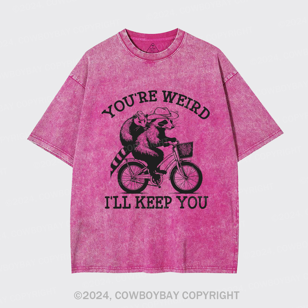 Raccoon and Possum Cycle Riding Garment-dye Tees