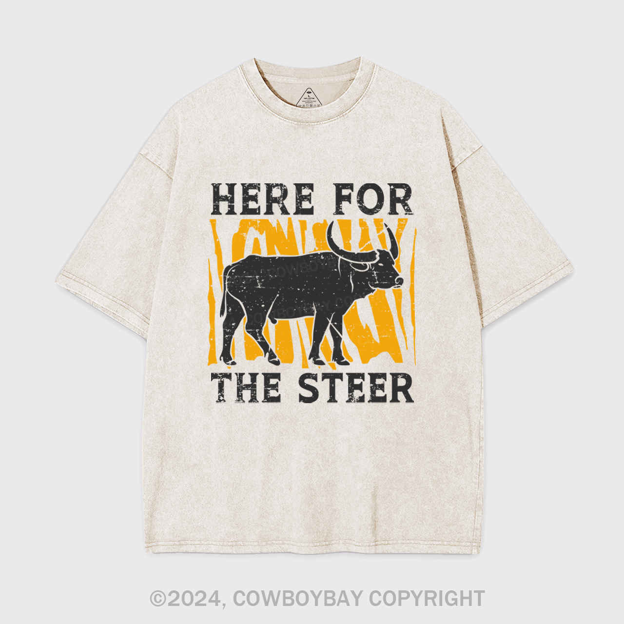 Bull In Arena Steer Wrestler Garment-dye Tees