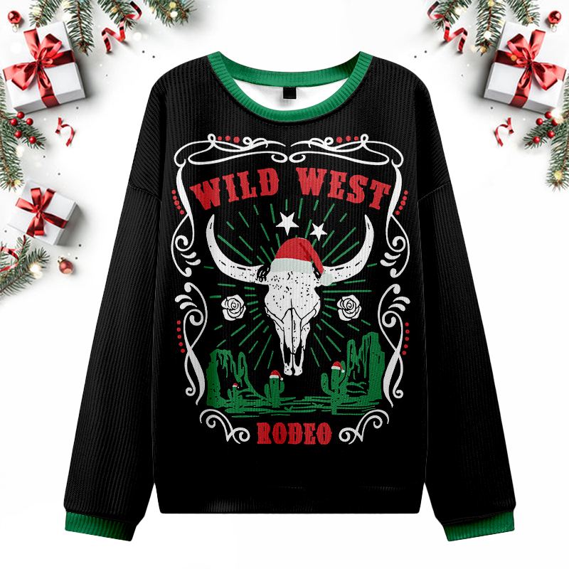 Christmas Cow Skull Ugly Sweater