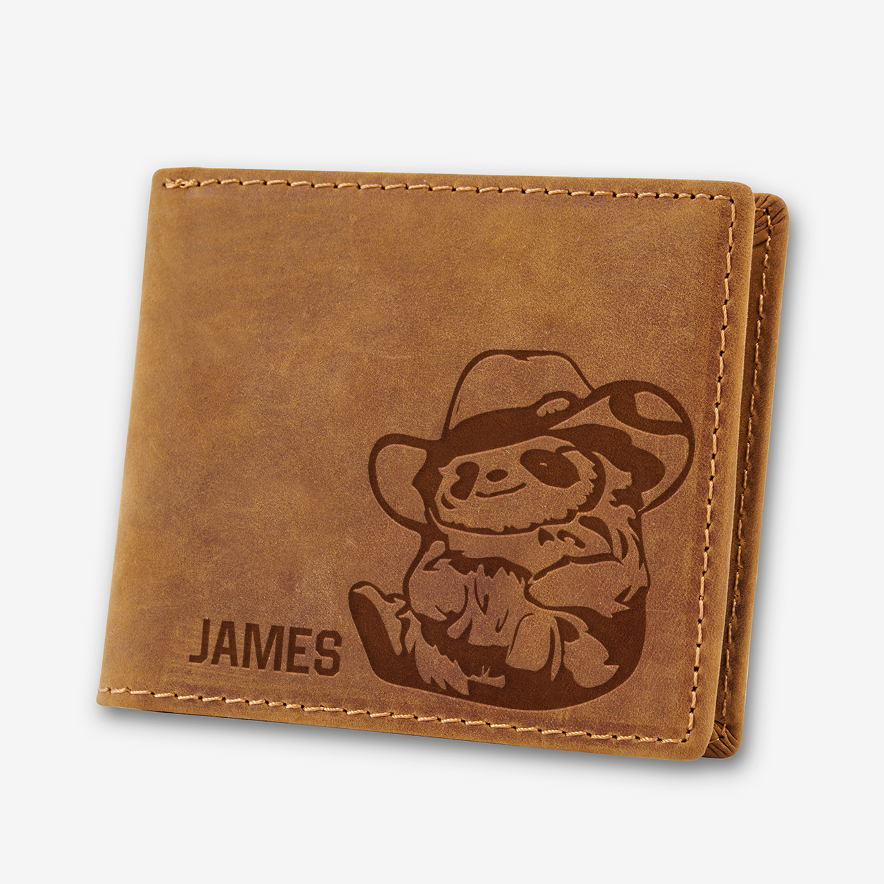 Personalized Vintage Leather Wallet_Otter