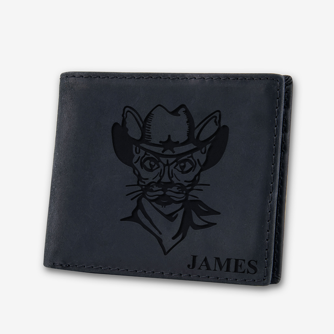 Personalized Vintage Leather Wallet_Sphynx