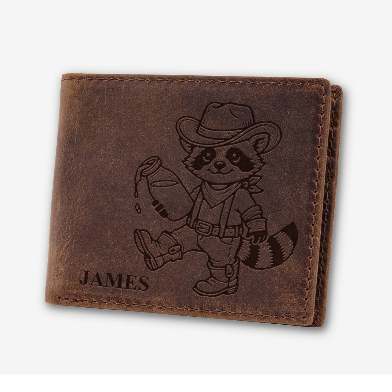 Personalized Vintage Leather Wallet_Don't Cry Over Spilt Milk