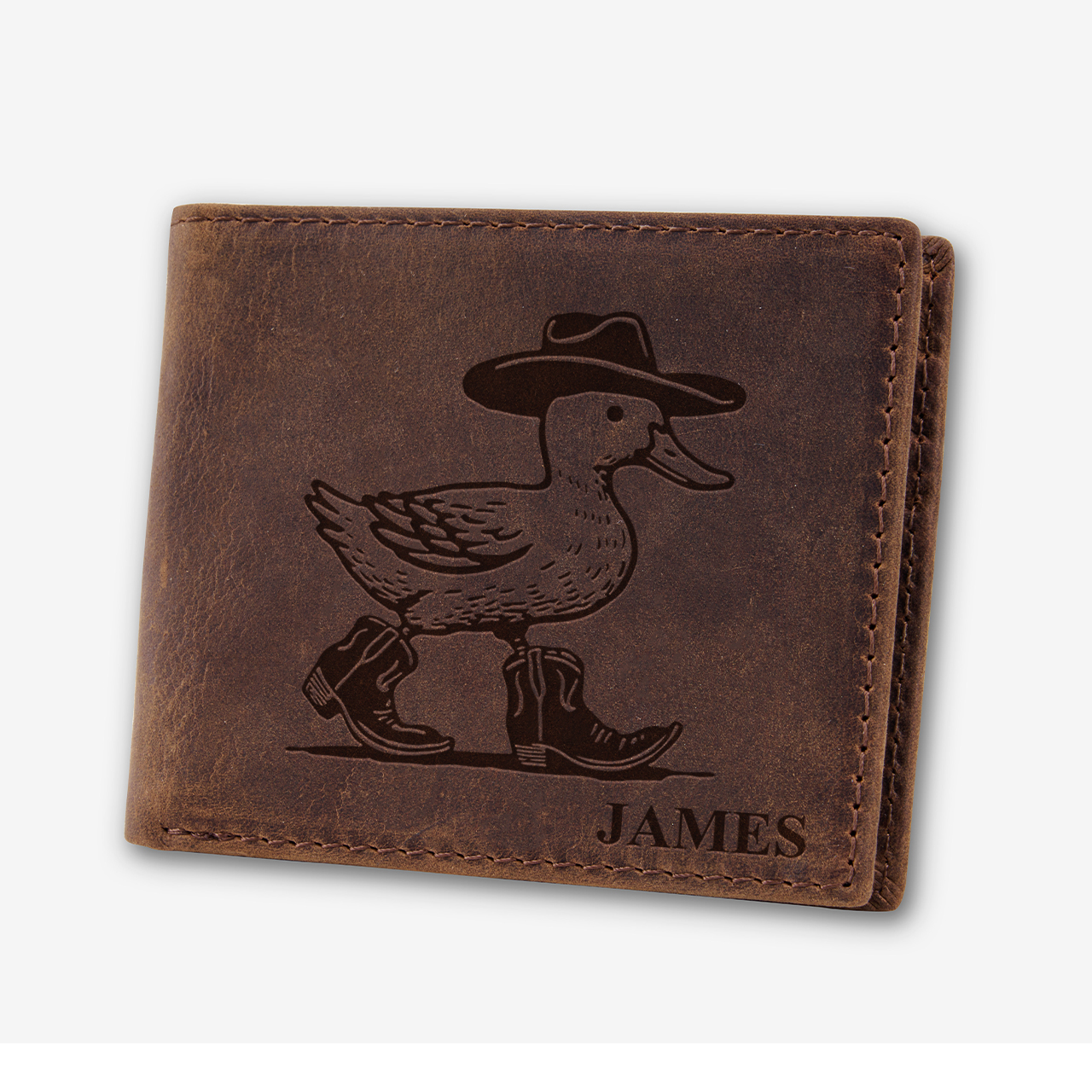Personalized Vintage Leather Wallet_Goose