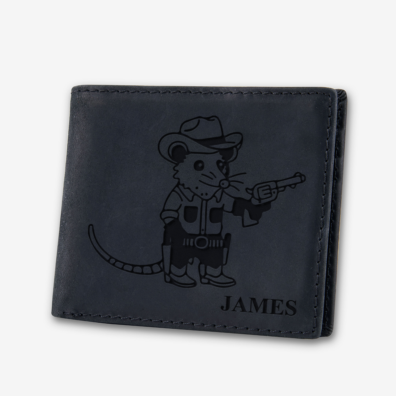 Personalized Vintage Leather Wallet_Opossum