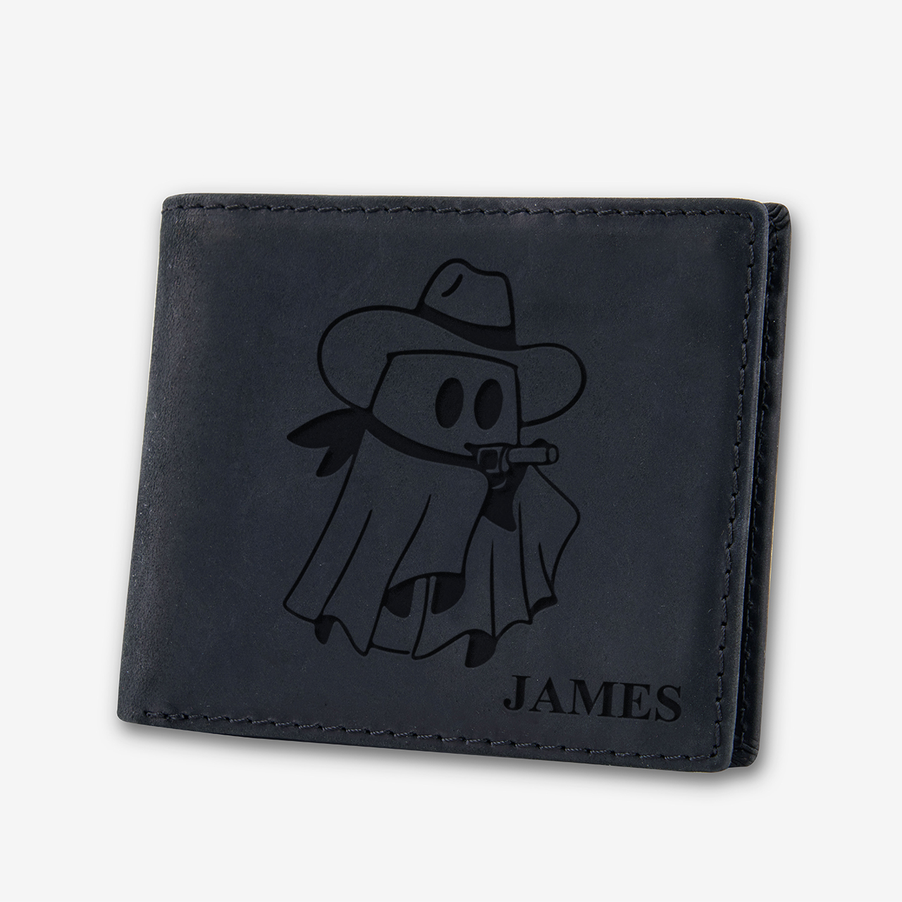 Personalized Vintage Leather Wallet_Ghost