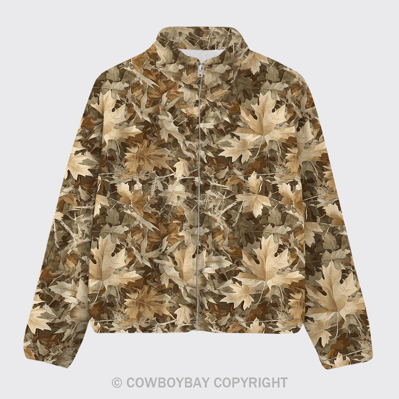 Red Maple Leaf Pattern Fleece Jacket