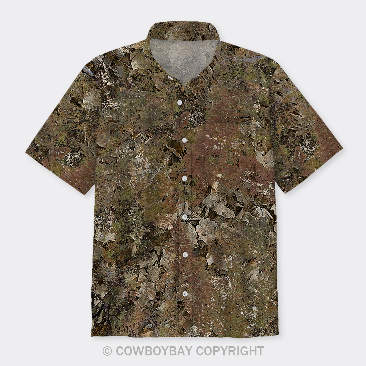 Withered Leaves Pattern Button Up Shirts