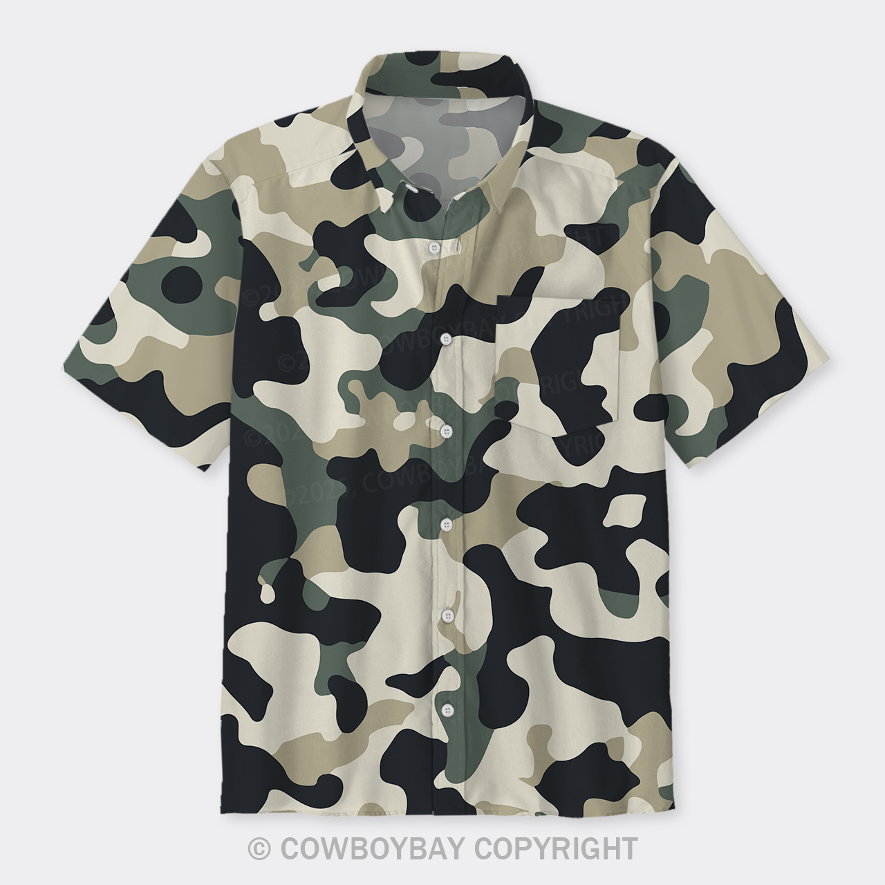 Camouflage Pattern Button Up Shirts