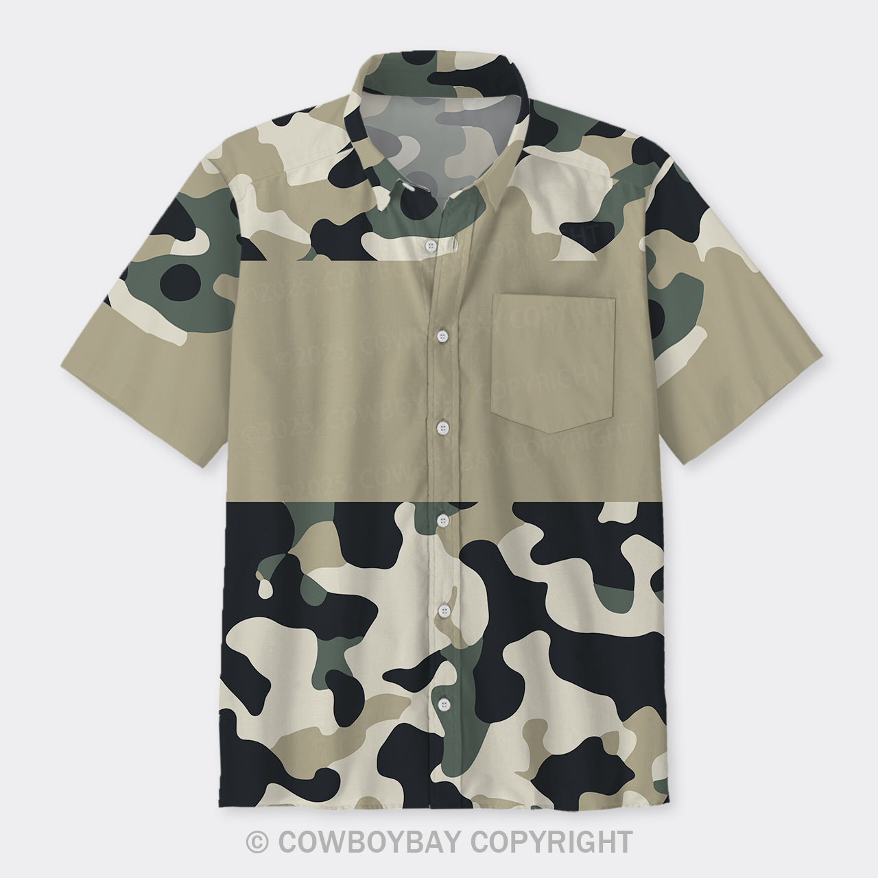 Camouflage Pattern Button Up Shirts