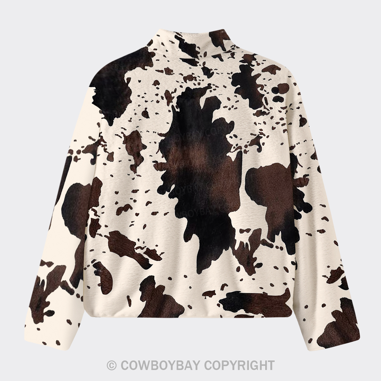 Cowhide Grain Pattern Fleece Jacket