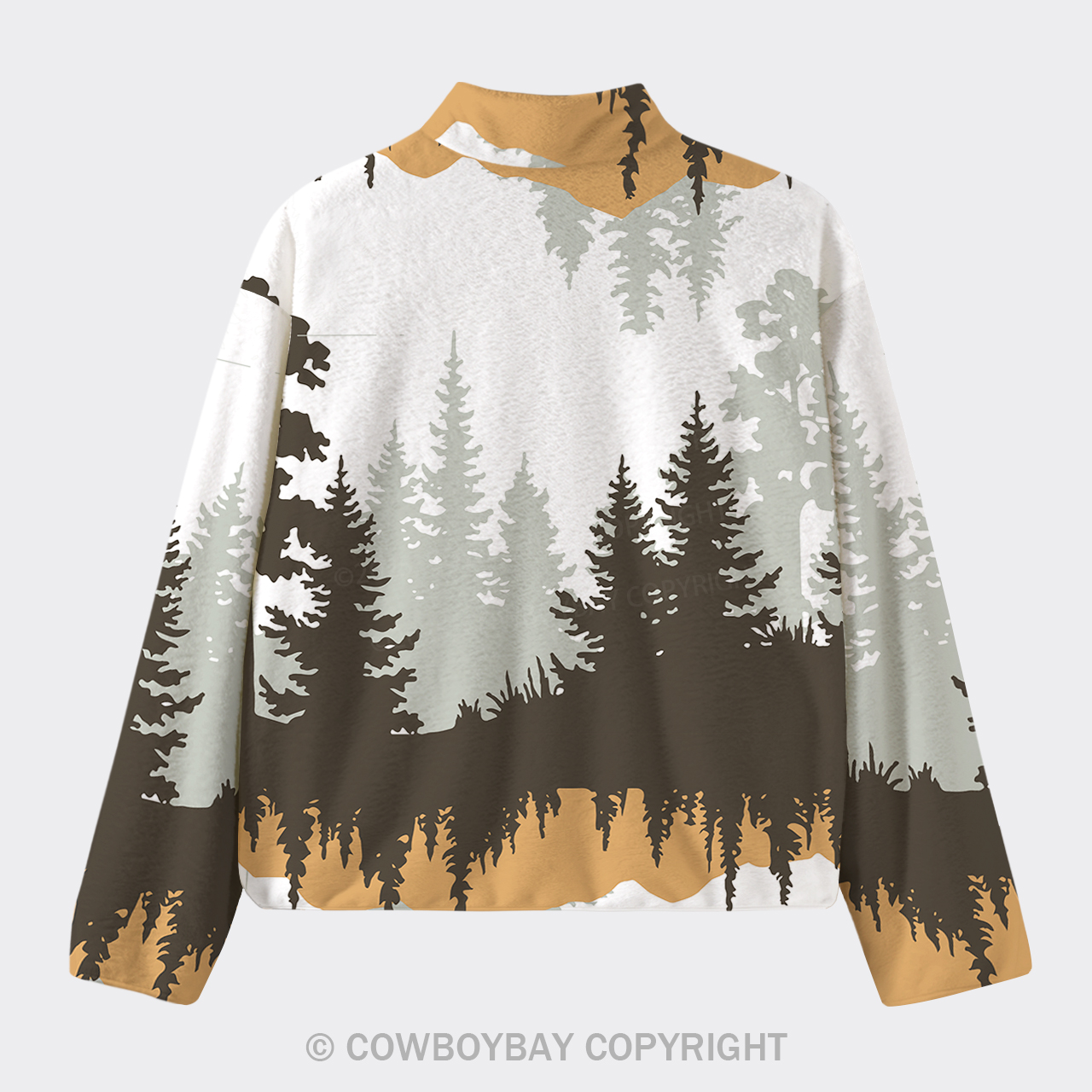 Fir Tree Forest Border Fleece Jacket