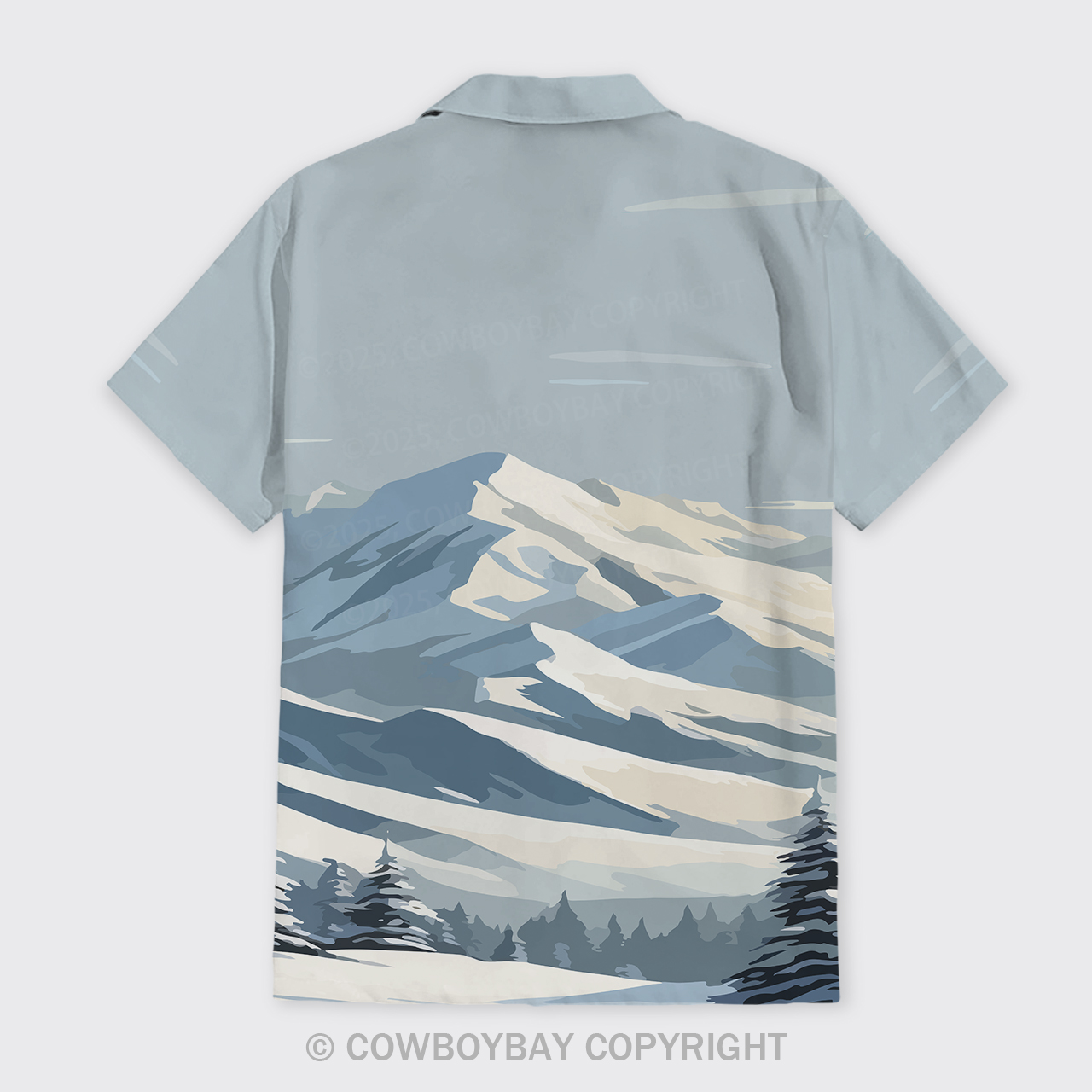 Cold Snow Mountain Design Button Up Shirts