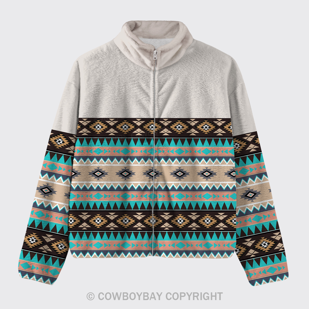 Aztec Pattern Design Fleece Jacket_4