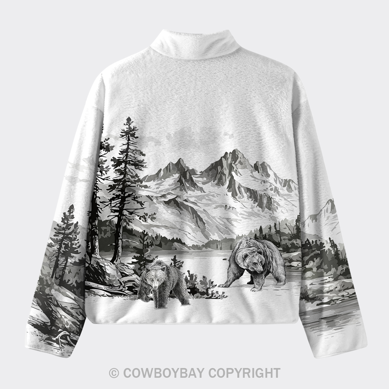 Araffe Bear In The Woods Fleece Jacket