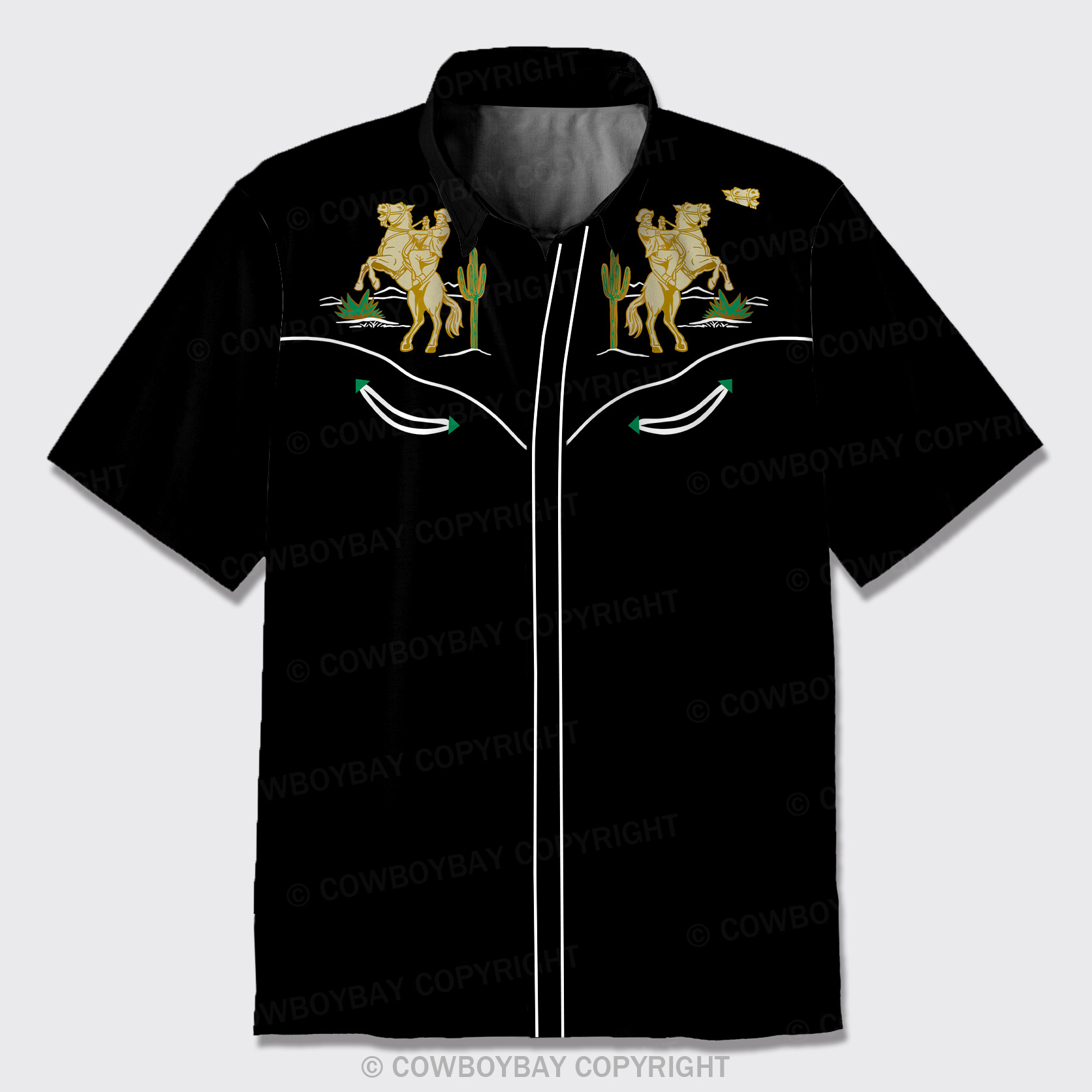 Cowboy Riding Button Up Shirts