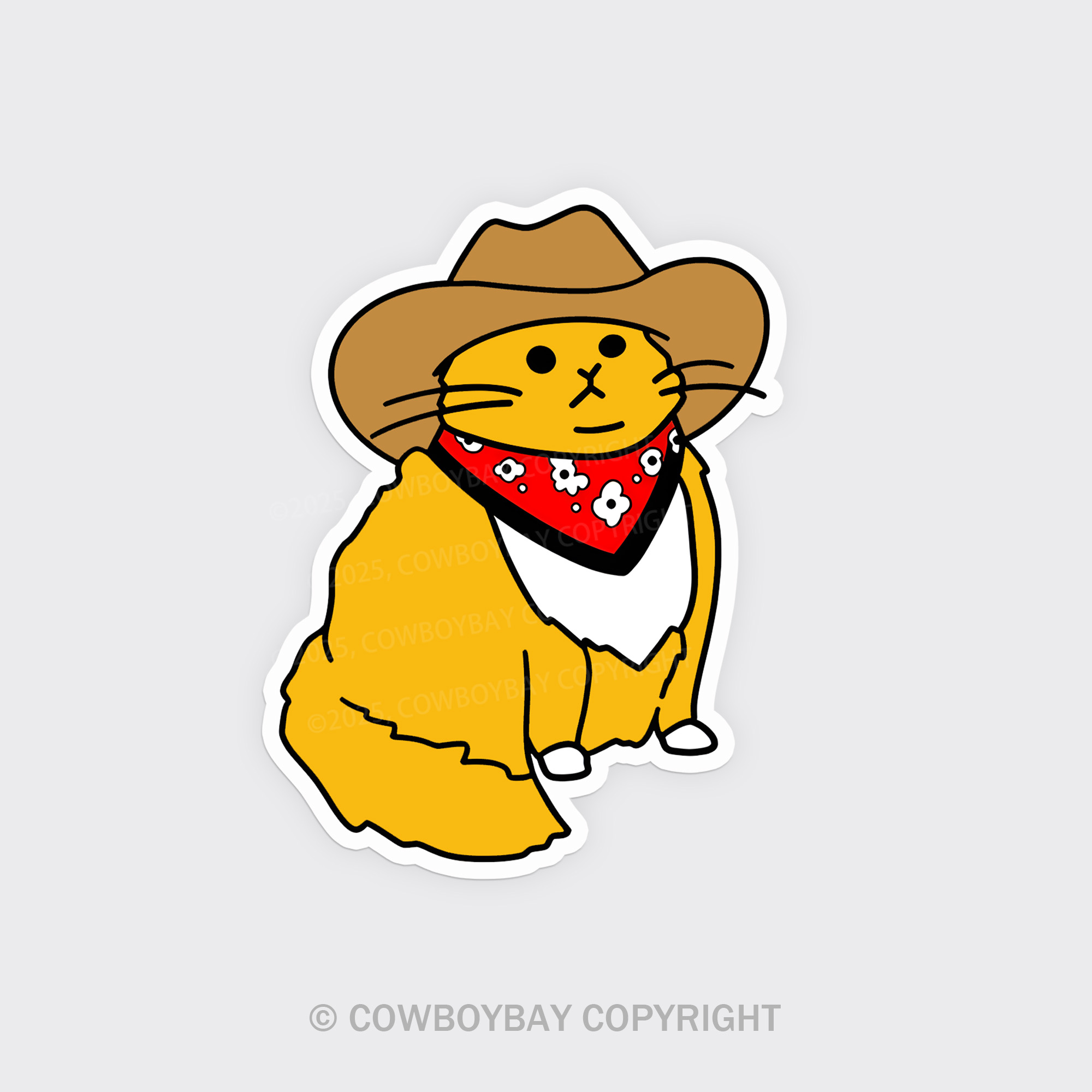Western Cowboy Cat Fridge Magnet