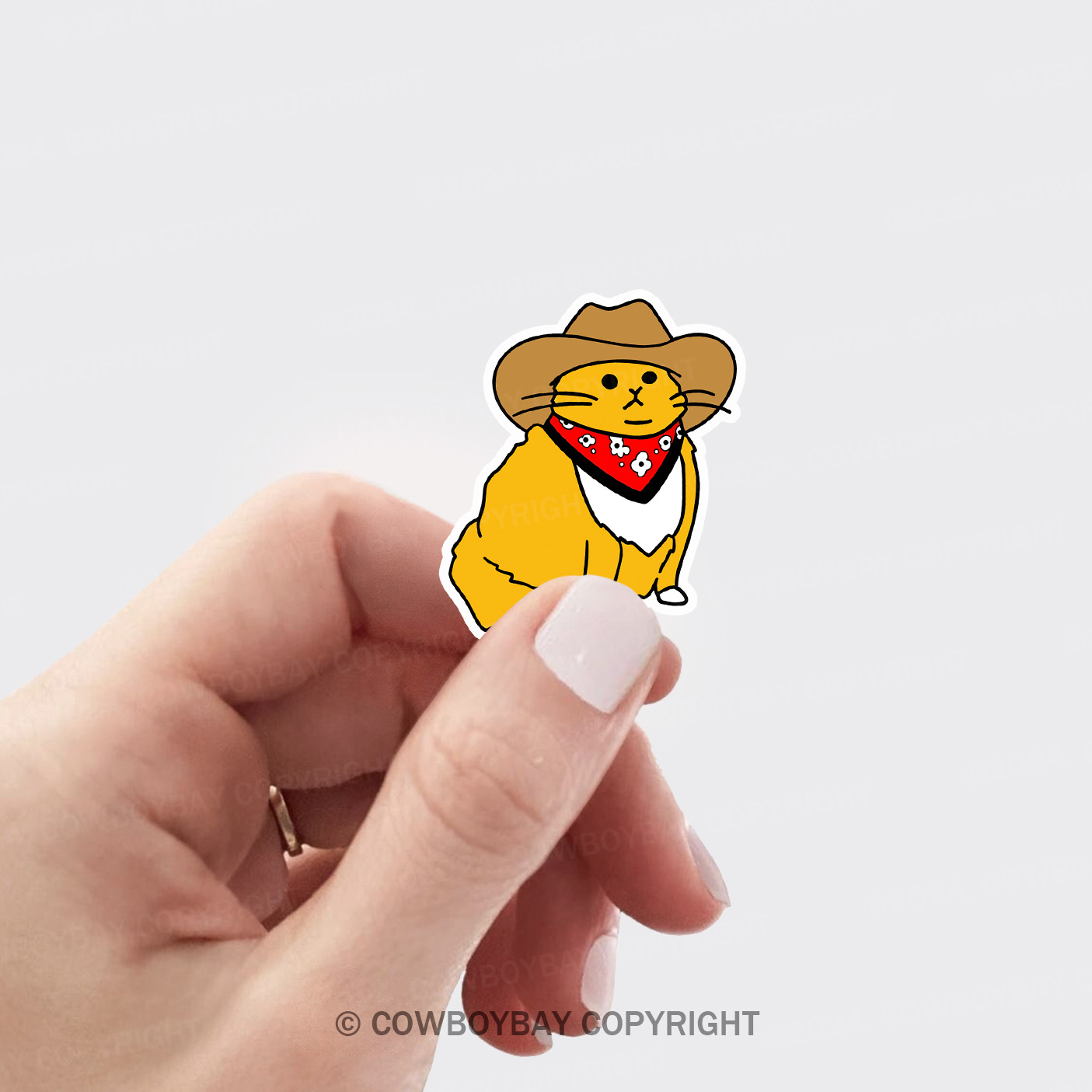 Western Cowboy Cat Sticker 