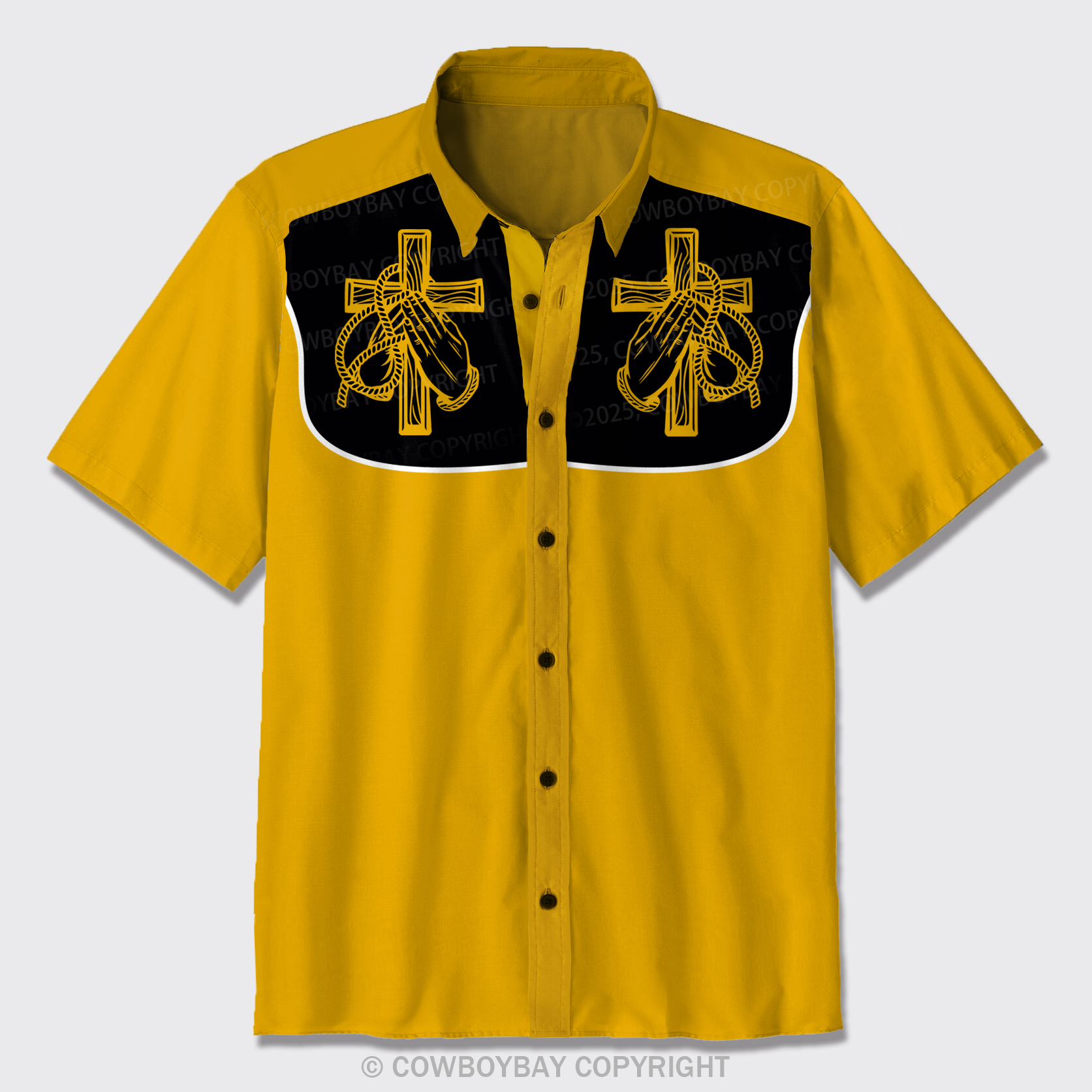 Easter Cross With Bridle Button Up Shirts