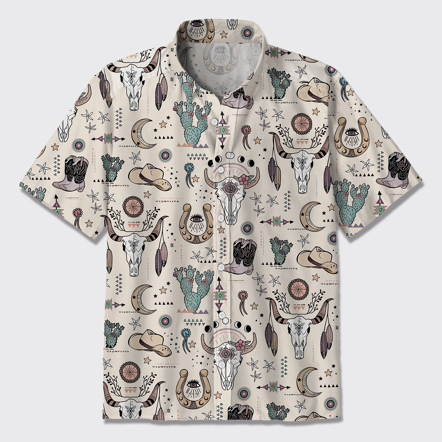 Cowboy Trending Pattern Button Up Shirts