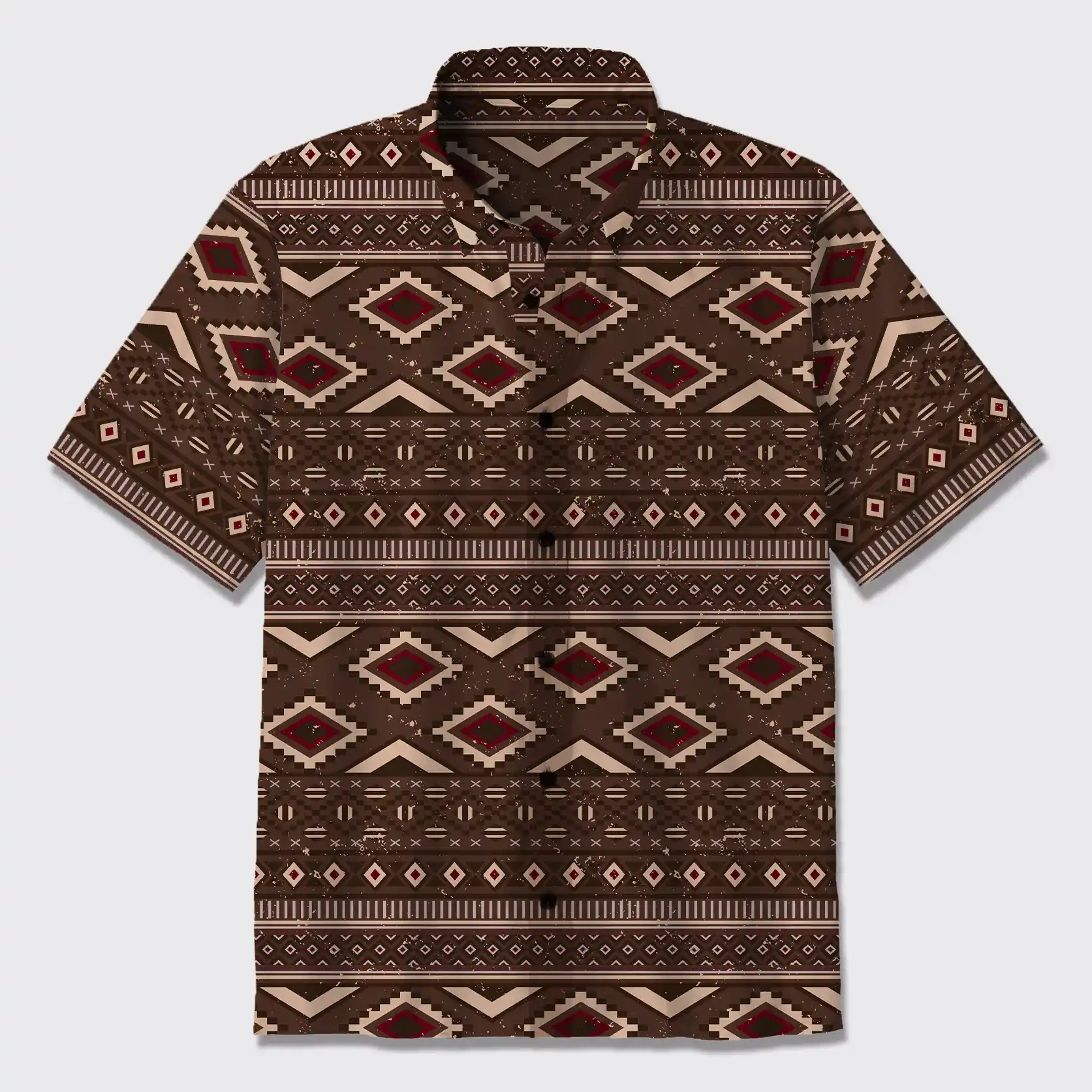 Aztec Tribal Art Colorful Button Up Shirts_3