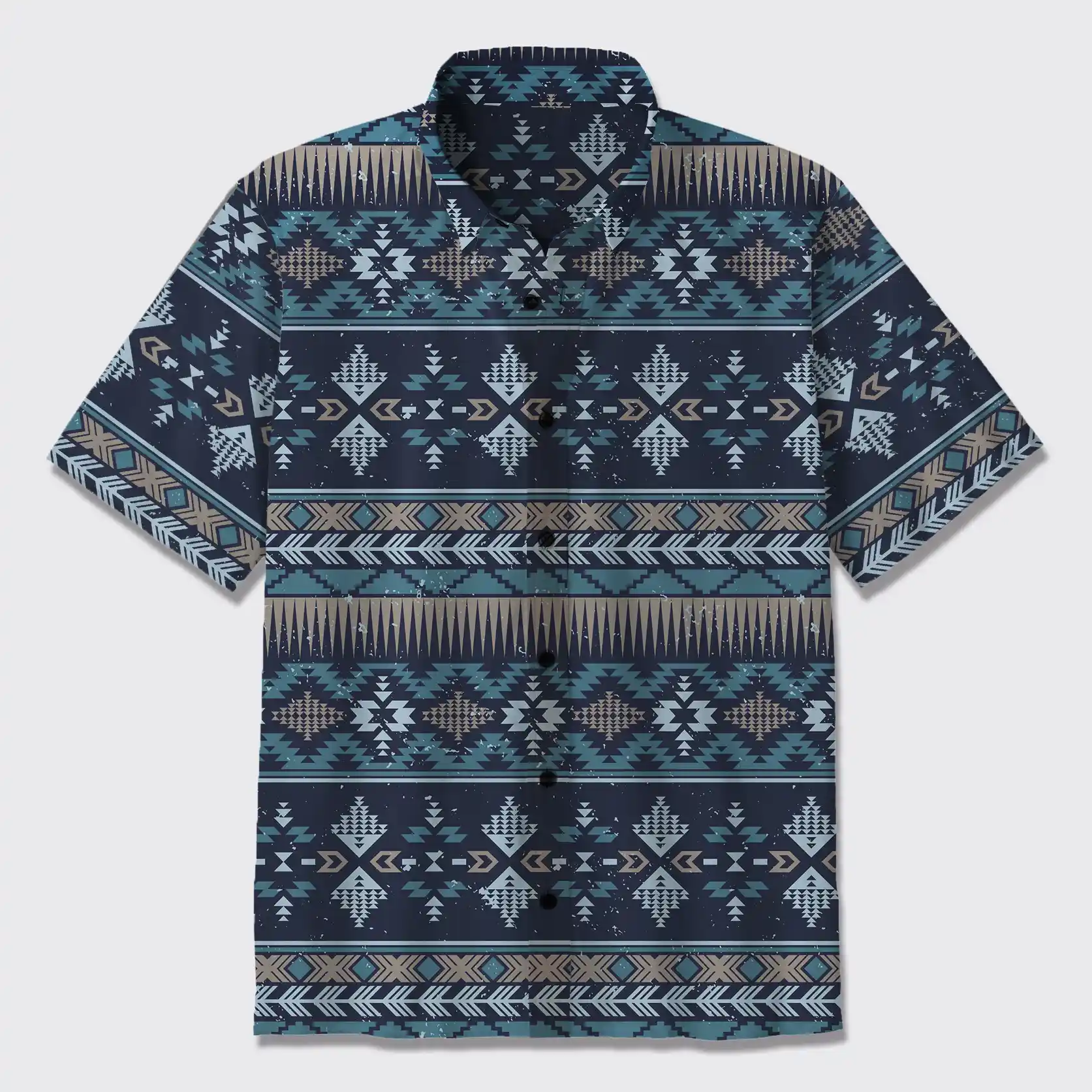 Aztec Tribal Art Colorful Button Up Shirts_4