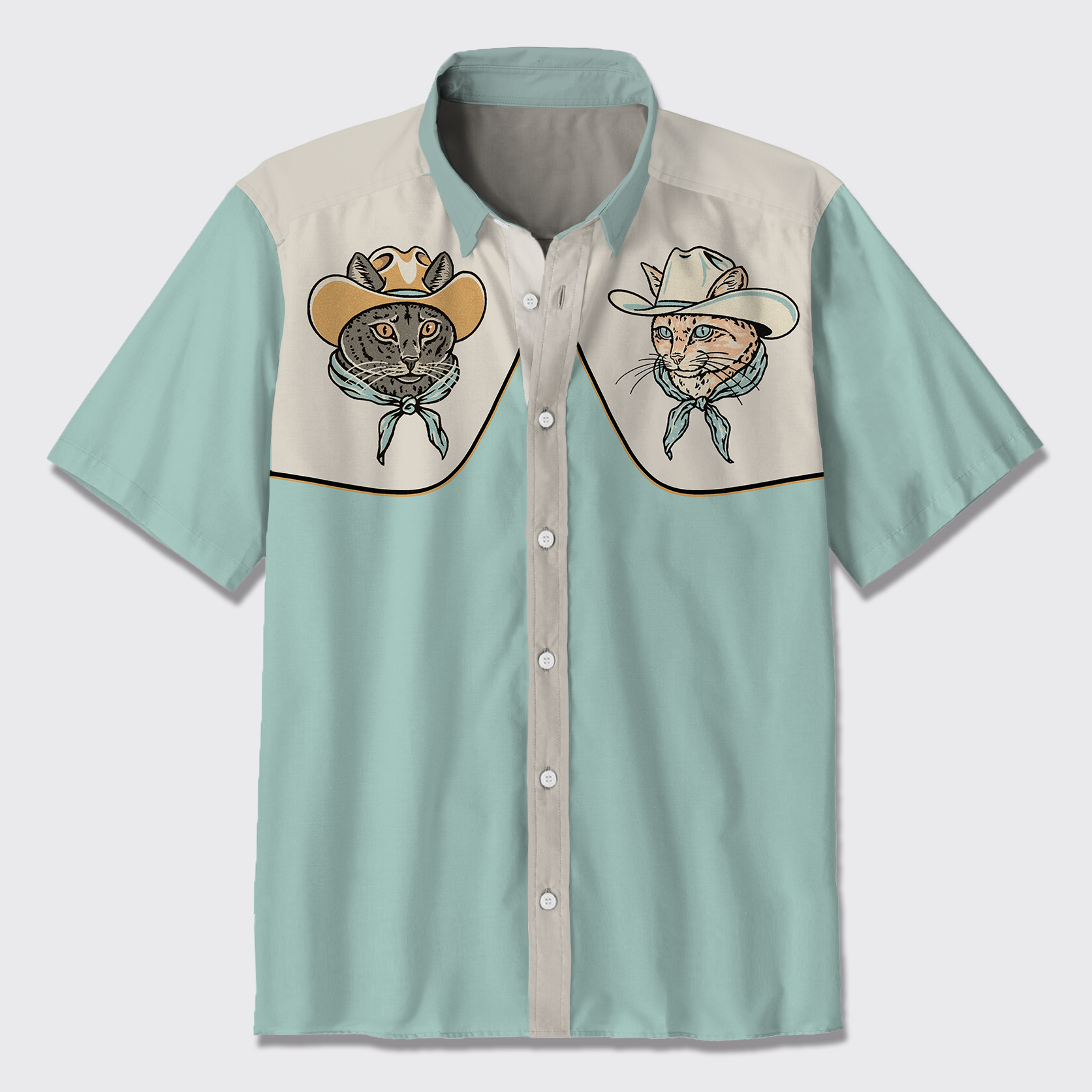 Cowboy Cat Button Up Shirts
