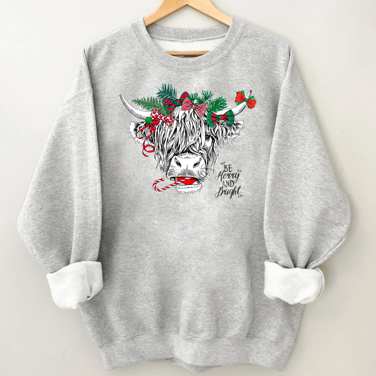 Highland Cow Farm Christmas Sweatshirt