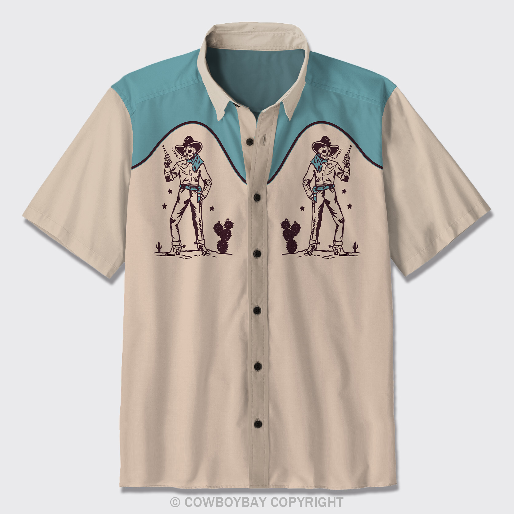 Skeleton Cowboy Button Up Shirts